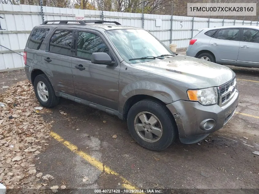 2012 Ford Escape Xlt VIN: 1FMCU0D7XCKA28160 Lot: 40727420