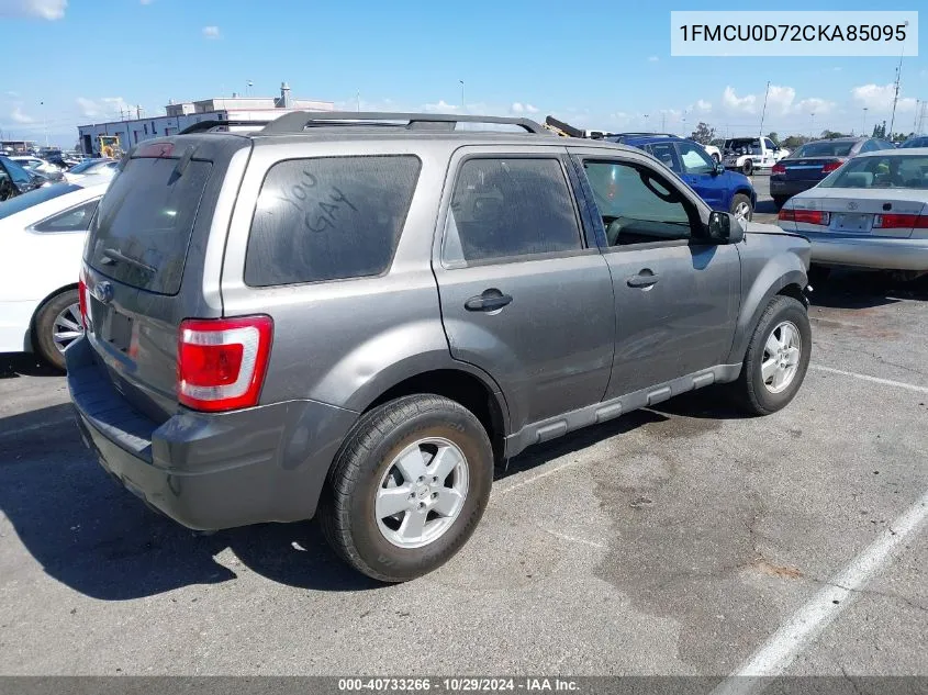 2012 Ford Escape Xlt VIN: 1FMCU0D72CKA85095 Lot: 40733266