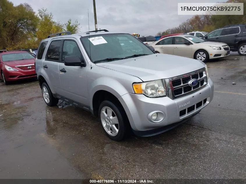 2012 Ford Escape Xlt VIN: 1FMCU9D75CKB92775 Lot: 40776896