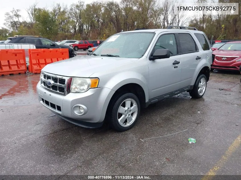 2012 Ford Escape Xlt VIN: 1FMCU9D75CKB92775 Lot: 40776896