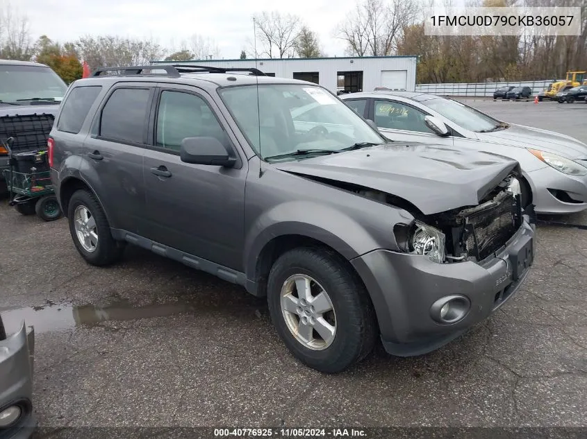 2012 Ford Escape Xlt VIN: 1FMCU0D79CKB36057 Lot: 40776925