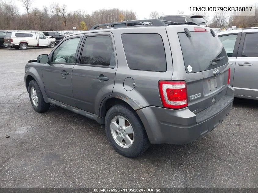 2012 Ford Escape Xlt VIN: 1FMCU0D79CKB36057 Lot: 40776925