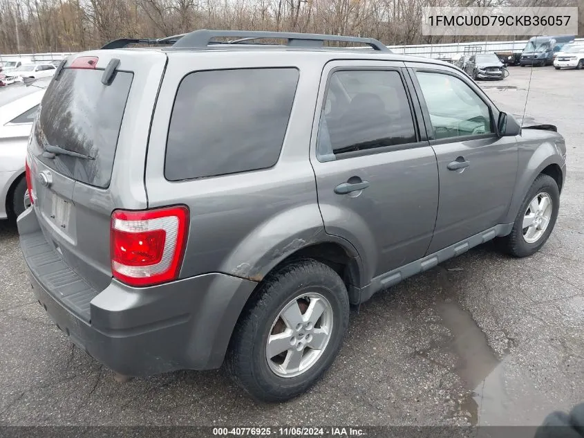 2012 Ford Escape Xlt VIN: 1FMCU0D79CKB36057 Lot: 40776925