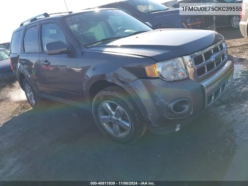 1FMCU0E75CKC39555 2012 Ford Escape Limited