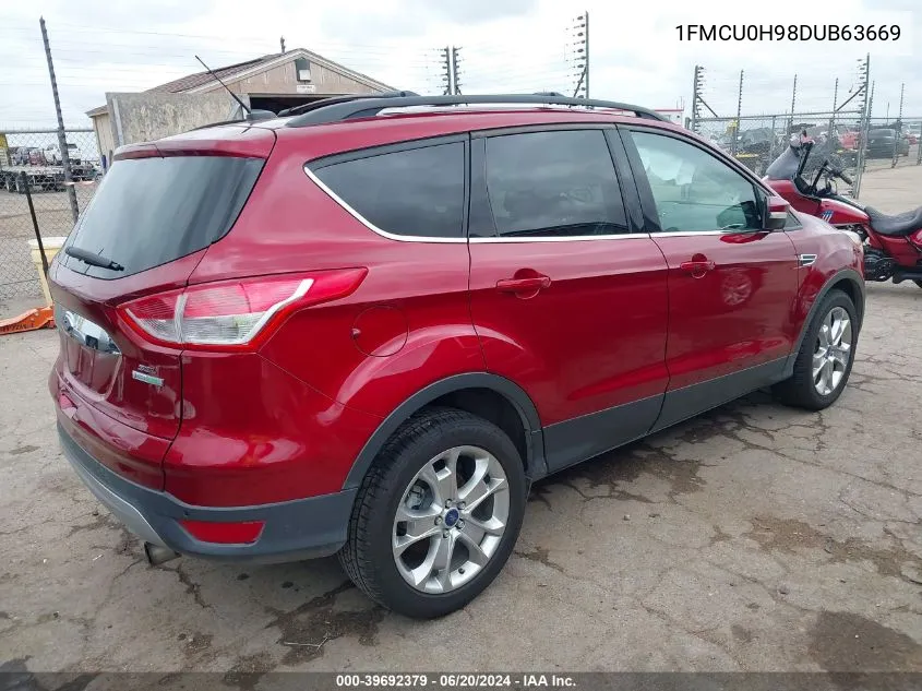 2013 Ford Escape Sel VIN: 1FMCU0H98DUB63669 Lot: 39692379