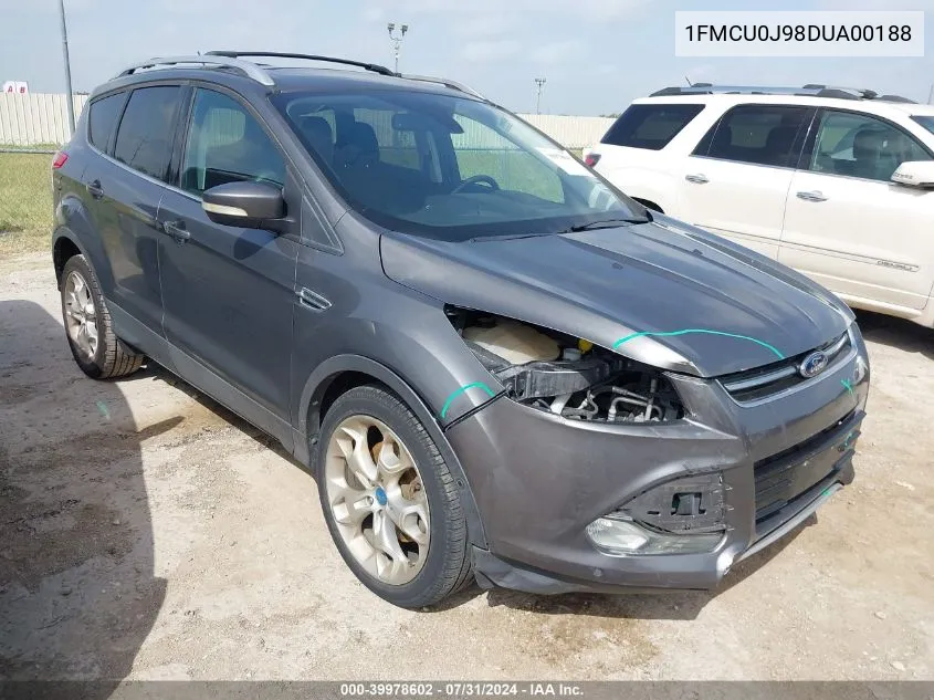 2013 Ford Escape Titanium VIN: 1FMCU0J98DUA00188 Lot: 39978602