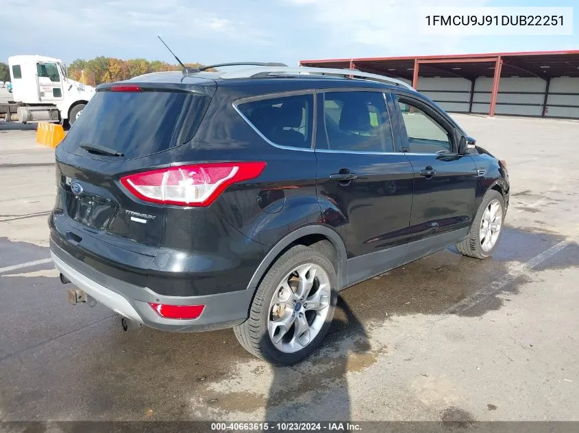 2013 Ford Escape Titanium VIN: 1FMCU9J91DUB22251 Lot: 40663615