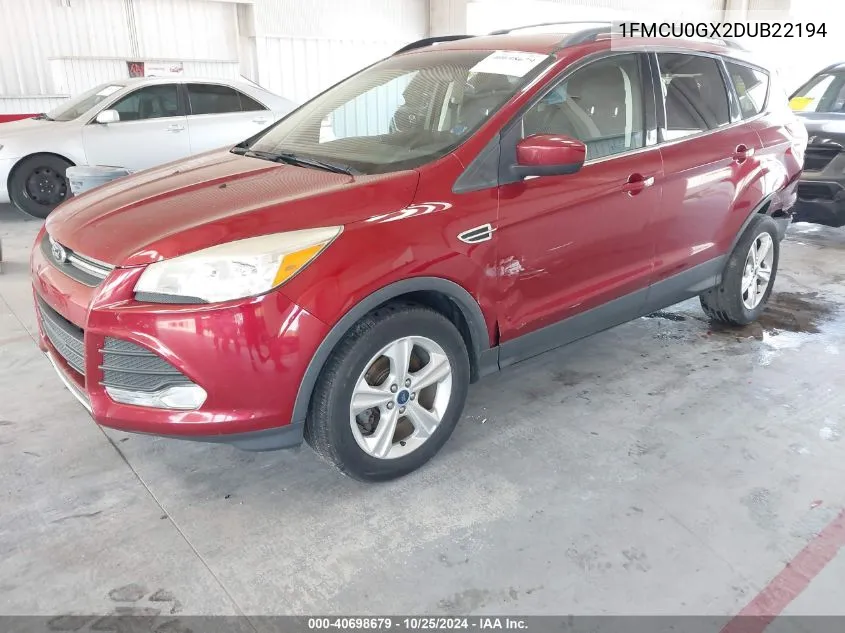 1FMCU0GX2DUB22194 2013 Ford Escape Se