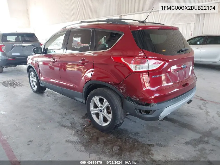 1FMCU0GX2DUB22194 2013 Ford Escape Se