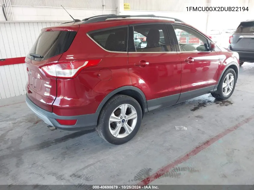 1FMCU0GX2DUB22194 2013 Ford Escape Se