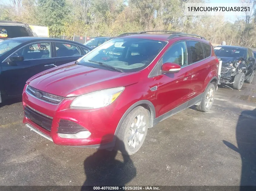 2013 Ford Escape Sel VIN: 1FMCU0H97DUA58251 Lot: 40702988