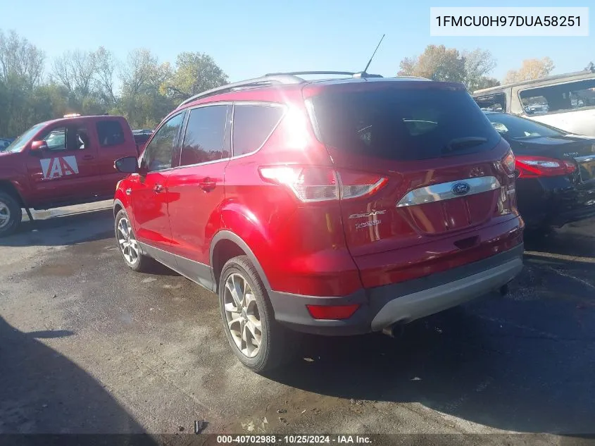 2013 Ford Escape Sel VIN: 1FMCU0H97DUA58251 Lot: 40702988