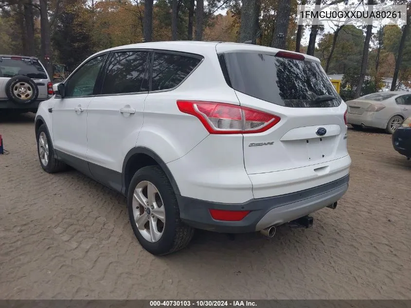 2013 Ford Escape Se VIN: 1FMCU0GXXDUA80261 Lot: 40730103