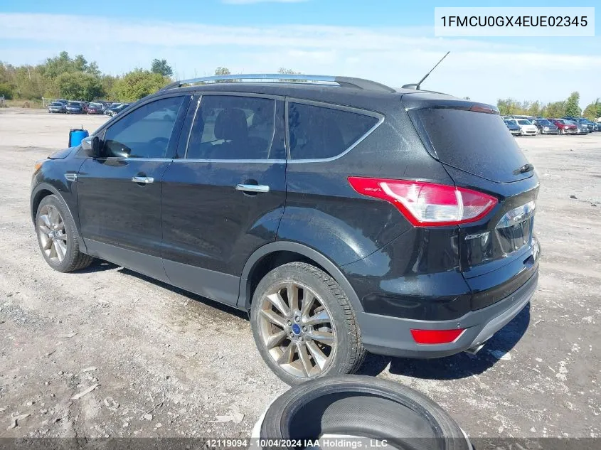 2014 Ford Escape VIN: 1FMCU0GX4EUE02345 Lot: 12119094