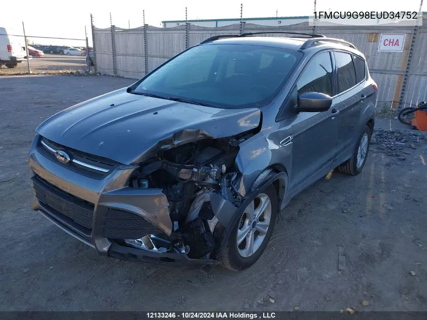 2014 Ford Escape Se VIN: 1FMCU9G98EUD34752 Lot: 12133246