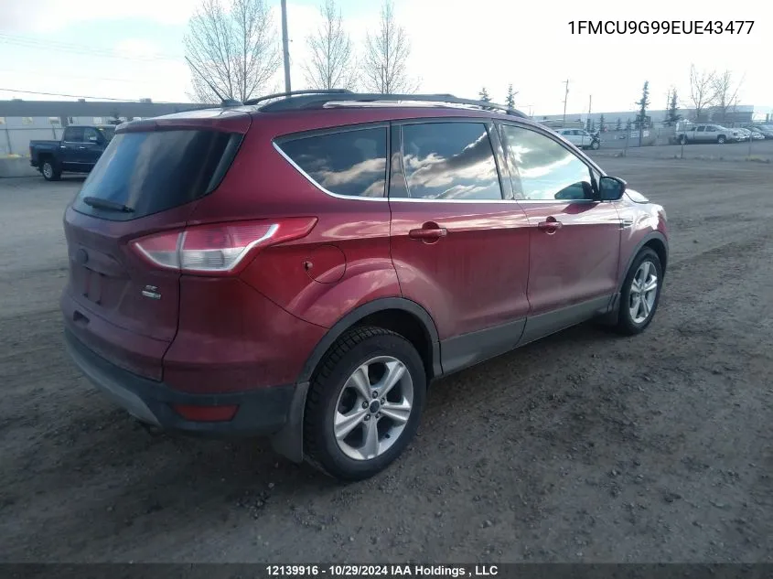 2014 Ford Escape Se VIN: 1FMCU9G99EUE43477 Lot: 12139916