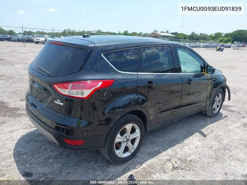 2014 Ford Escape Se VIN: 1FMCU0G93EUD91839 Lot: 39450592