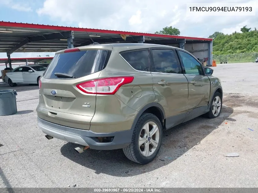 2014 Ford Escape Se VIN: 1FMCU9G94EUA79193 Lot: 39693967