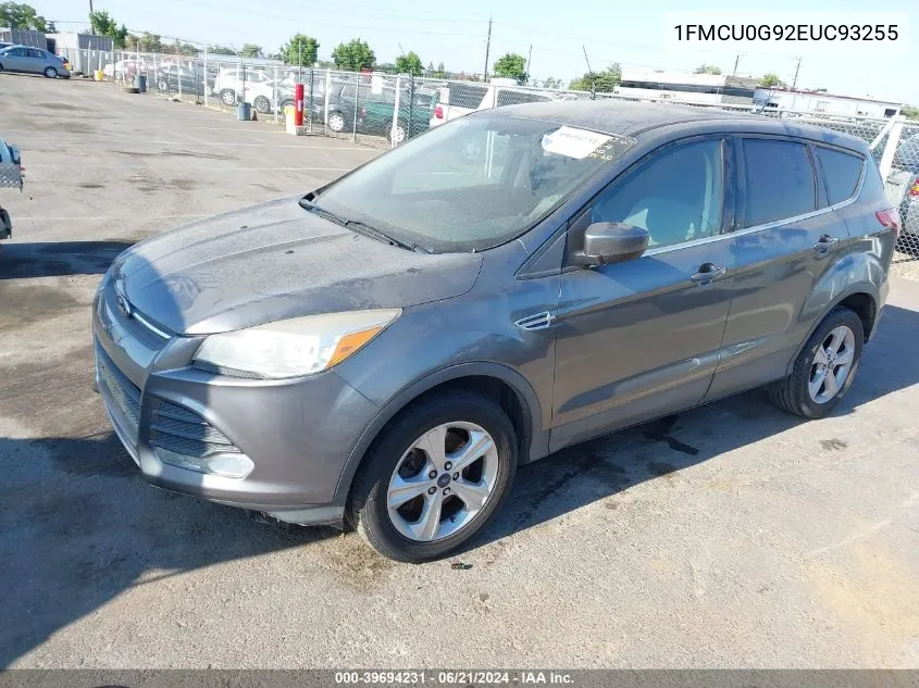 2014 Ford Escape Se VIN: 1FMCU0G92EUC93255 Lot: 39694231