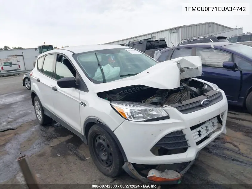 1FMCU0F71EUA34742 2014 Ford Escape S