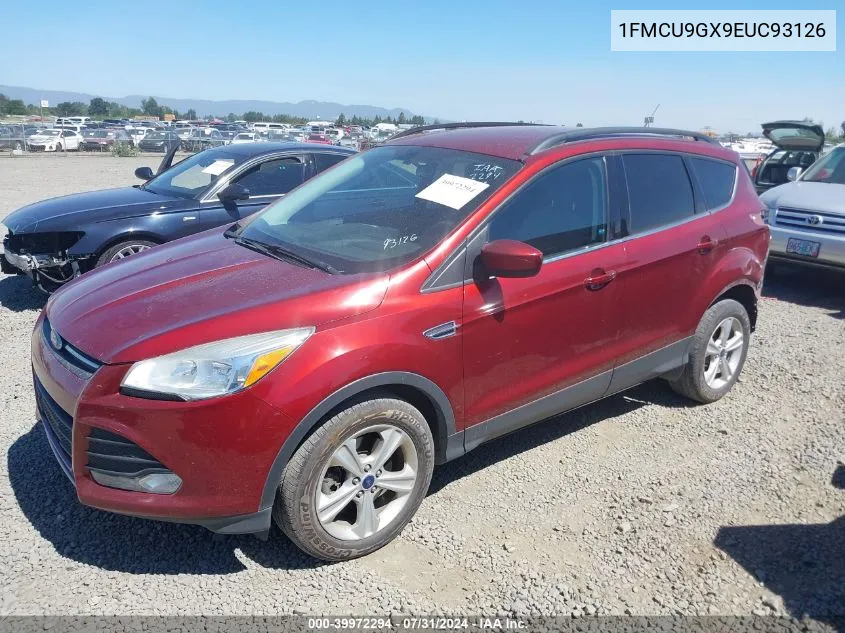 2014 Ford Escape Se VIN: 1FMCU9GX9EUC93126 Lot: 39972294