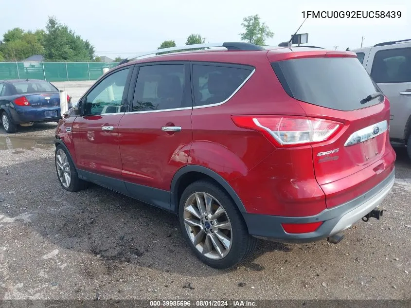 2014 Ford Escape Se VIN: 1FMCU0G92EUC58439 Lot: 39985696