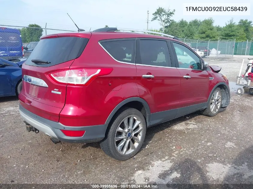 2014 Ford Escape Se VIN: 1FMCU0G92EUC58439 Lot: 39985696