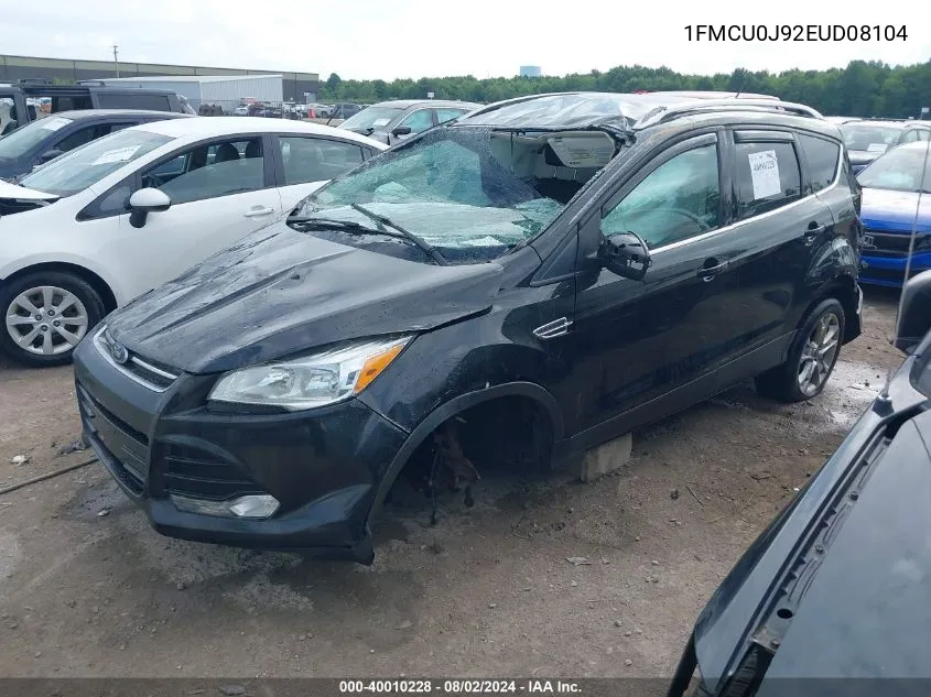 2014 Ford Escape Titanium VIN: 1FMCU0J92EUD08104 Lot: 40010228