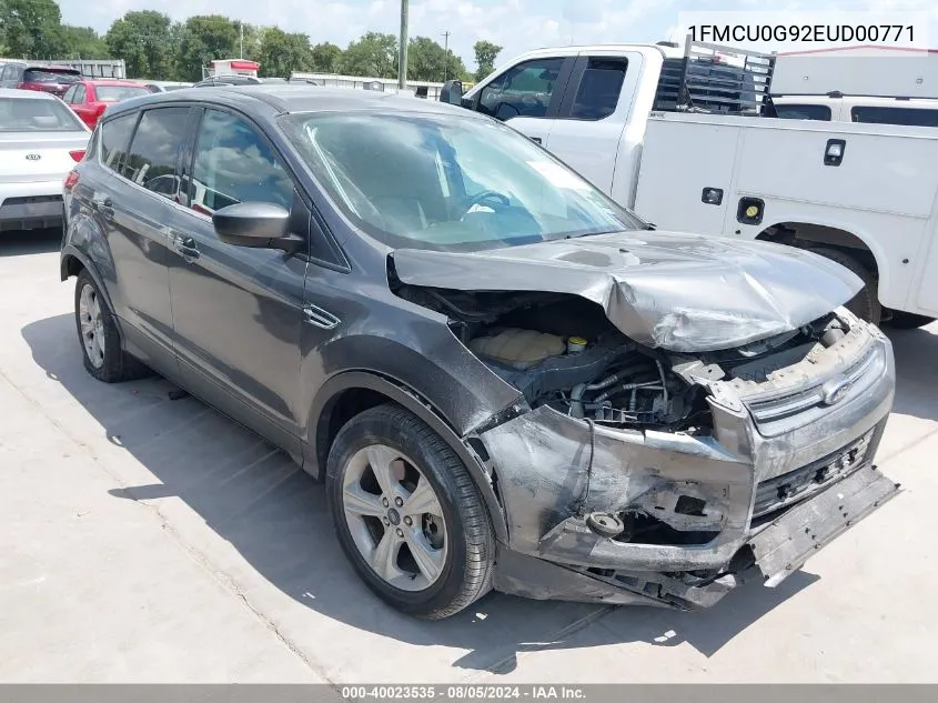 1FMCU0G92EUD00771 2014 Ford Escape Se