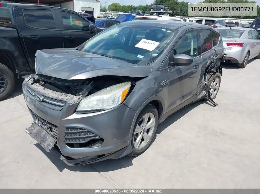 2014 Ford Escape Se VIN: 1FMCU0G92EUD00771 Lot: 40023535