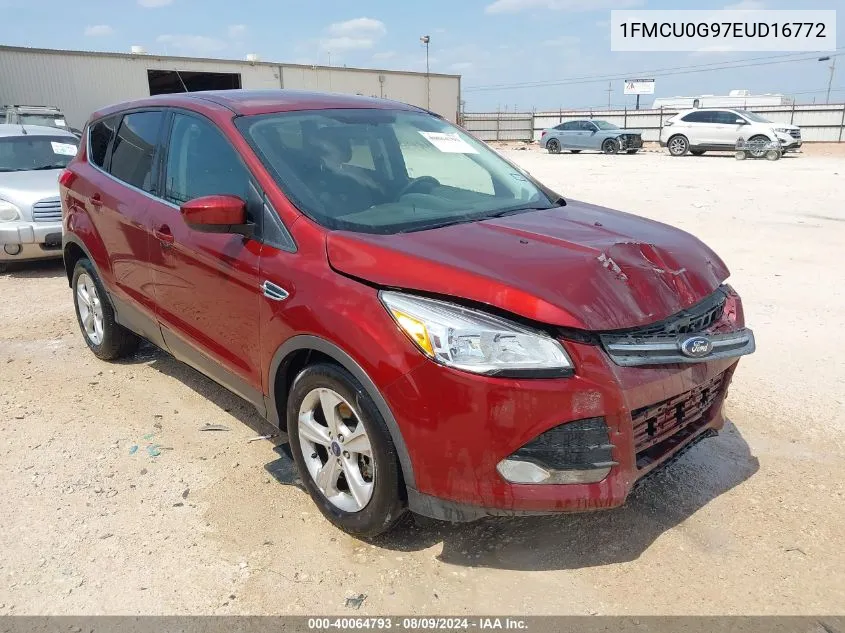 2014 Ford Escape Se VIN: 1FMCU0G97EUD16772 Lot: 40064793