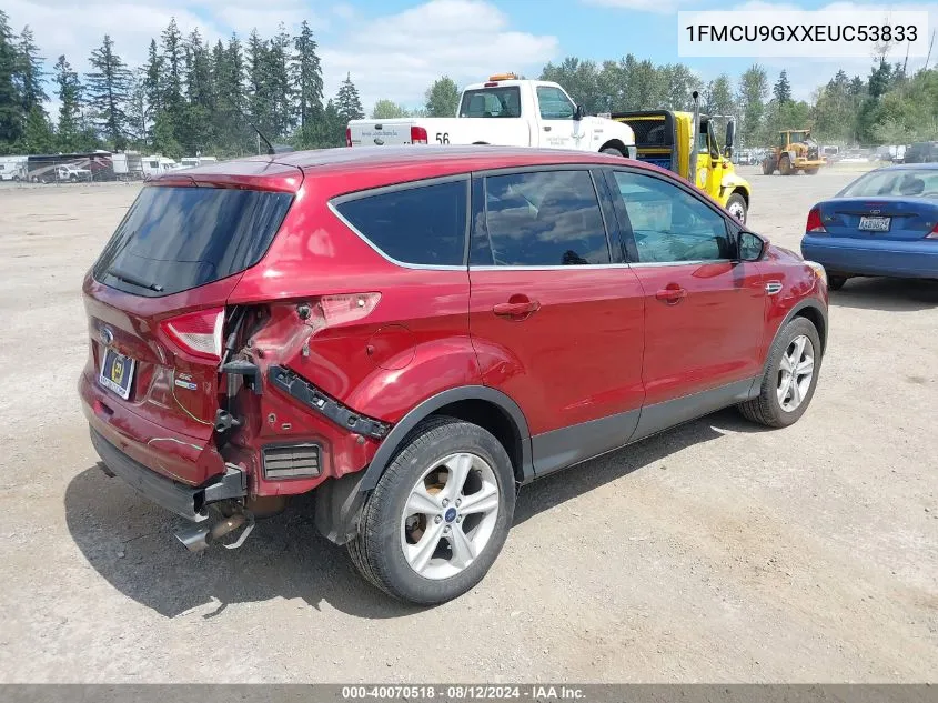 2014 Ford Escape Se VIN: 1FMCU9GXXEUC53833 Lot: 40070518