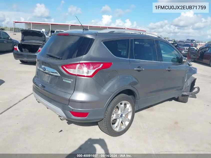 2014 Ford Escape Titanium VIN: 1FMCU0JX2EUB71759 Lot: 40091607