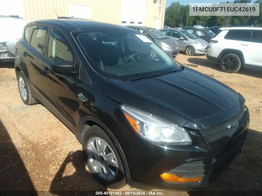 2014 Ford Escape S VIN: 1FMCU0F71EUC42619 Lot: 40101492