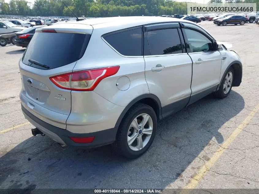 2014 Ford Escape Se VIN: 1FMCU0G93EUC64668 Lot: 40118044