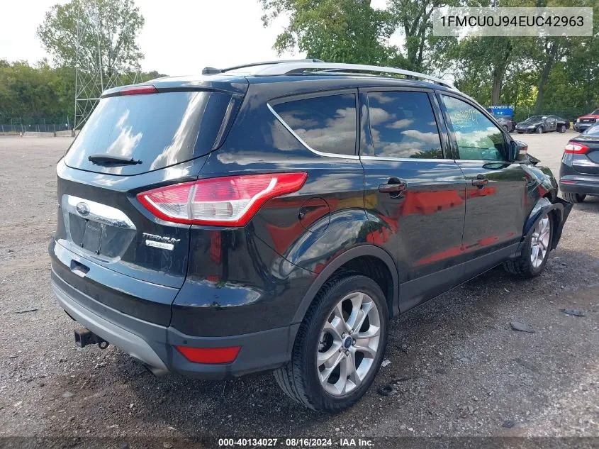 2014 Ford Escape Titanium VIN: 1FMCU0J94EUC42963 Lot: 40134027