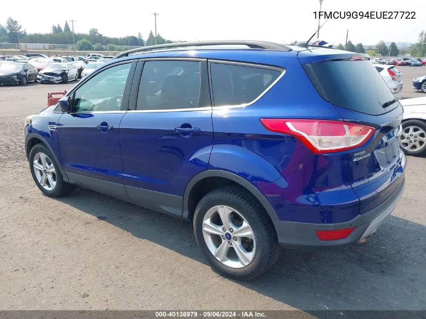 2014 Ford Escape Se VIN: 1FMCU9G94EUE27722 Lot: 40136979