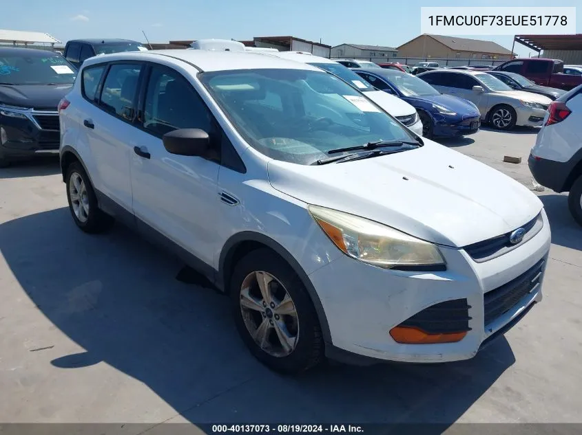 1FMCU0F73EUE51778 2014 Ford Escape S