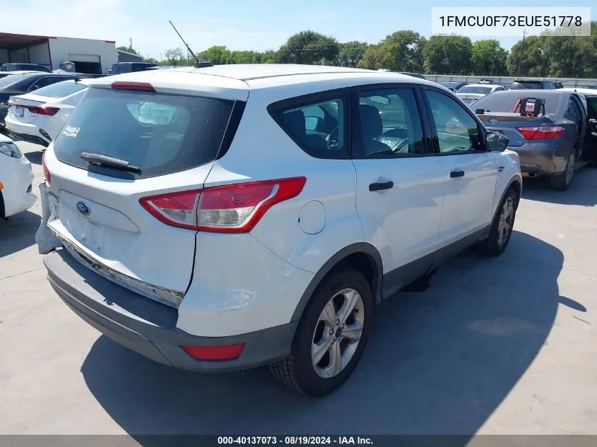 1FMCU0F73EUE51778 2014 Ford Escape S