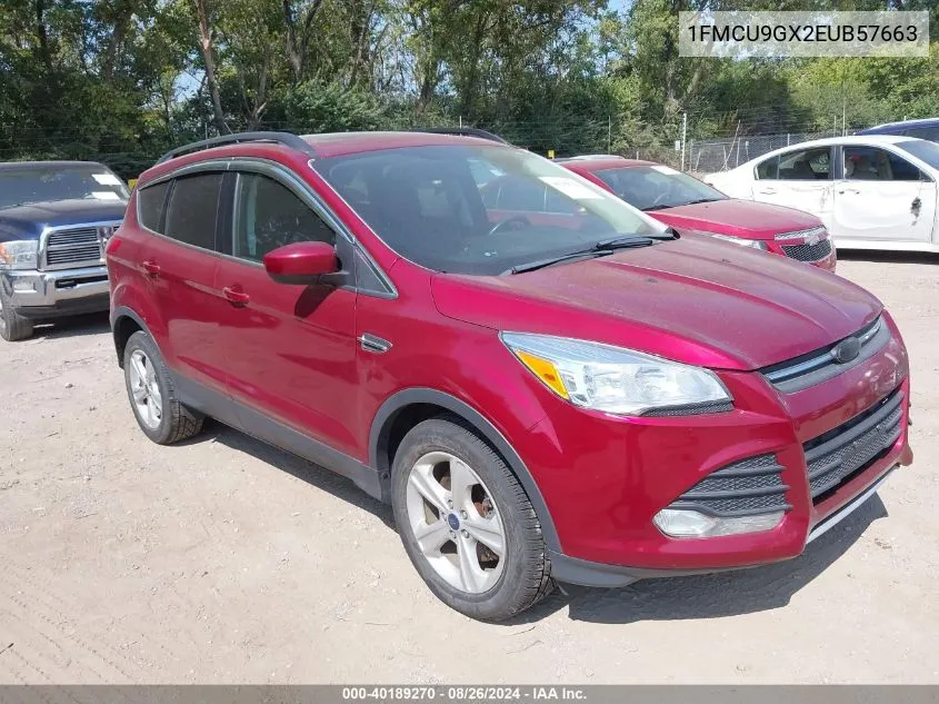 2014 Ford Escape Se VIN: 1FMCU9GX2EUB57663 Lot: 40189270