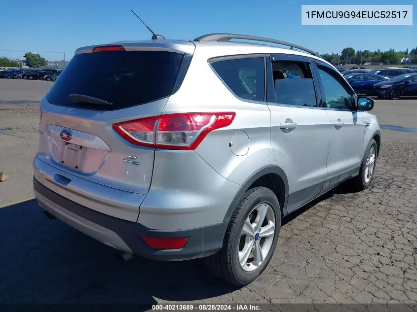 2014 Ford Escape Se VIN: 1FMCU9G94EUC52517 Lot: 40213689