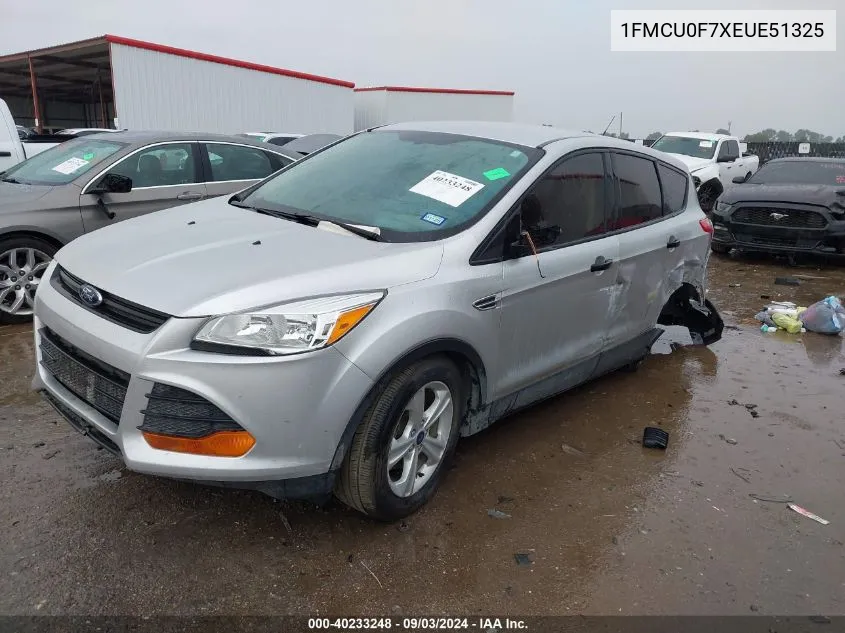 1FMCU0F7XEUE51325 2014 Ford Escape S