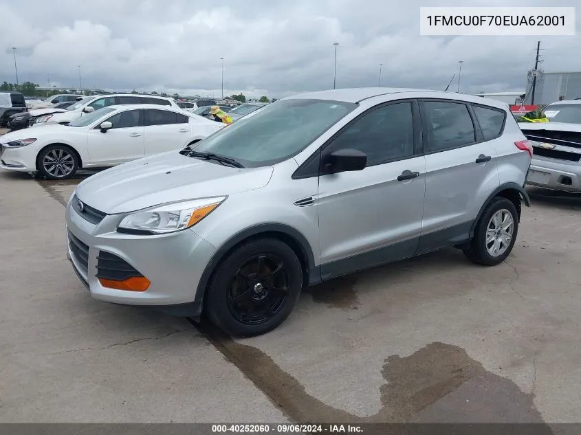 2014 Ford Escape S VIN: 1FMCU0F70EUA62001 Lot: 40252060