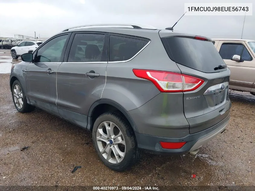 2014 Ford Escape Titanium VIN: 1FMCU0J98EUE56743 Lot: 40270973