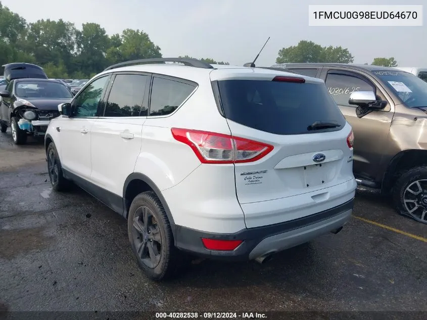 2014 Ford Escape Se VIN: 1FMCU0G98EUD64670 Lot: 40282538