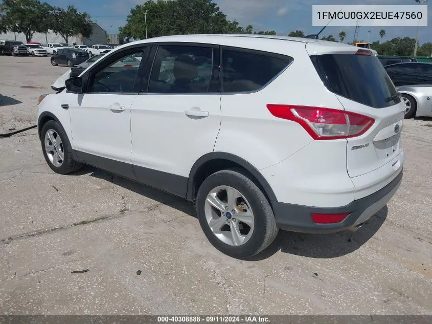 2014 Ford Escape Se VIN: 1FMCU0GX2EUE47560 Lot: 40308888