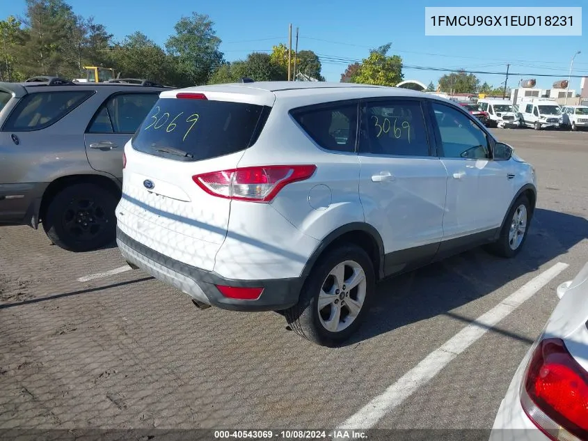 2014 Ford Escape Se VIN: 1FMCU9GX1EUD18231 Lot: 40543069