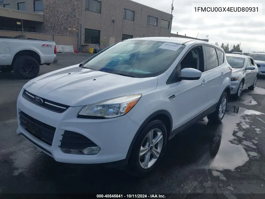 2014 Ford Escape Se VIN: 1FMCU0GX4EUD80931 Lot: 40545641