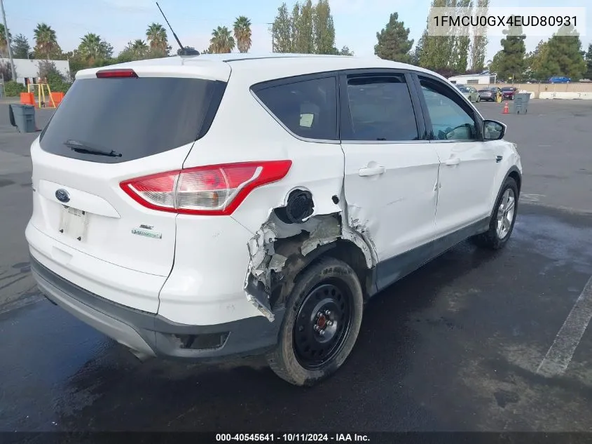 2014 Ford Escape Se VIN: 1FMCU0GX4EUD80931 Lot: 40545641