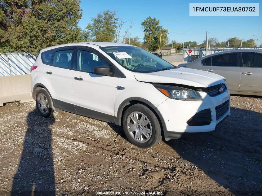 2014 Ford Escape S VIN: 1FMCU0F73EUA80752 Lot: 40591910